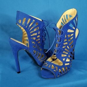 Qupid Royal Blue High Heel Dress Sandal